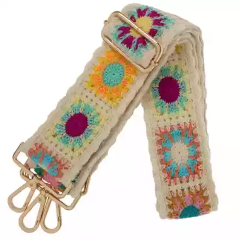 Crochet Patchwork Adjustable Strap-NWT